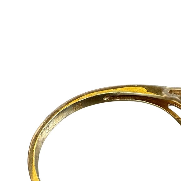 Gold-Plated Sterling Silver Ring with semi precious stone Size 11 - Picture 4 of 5